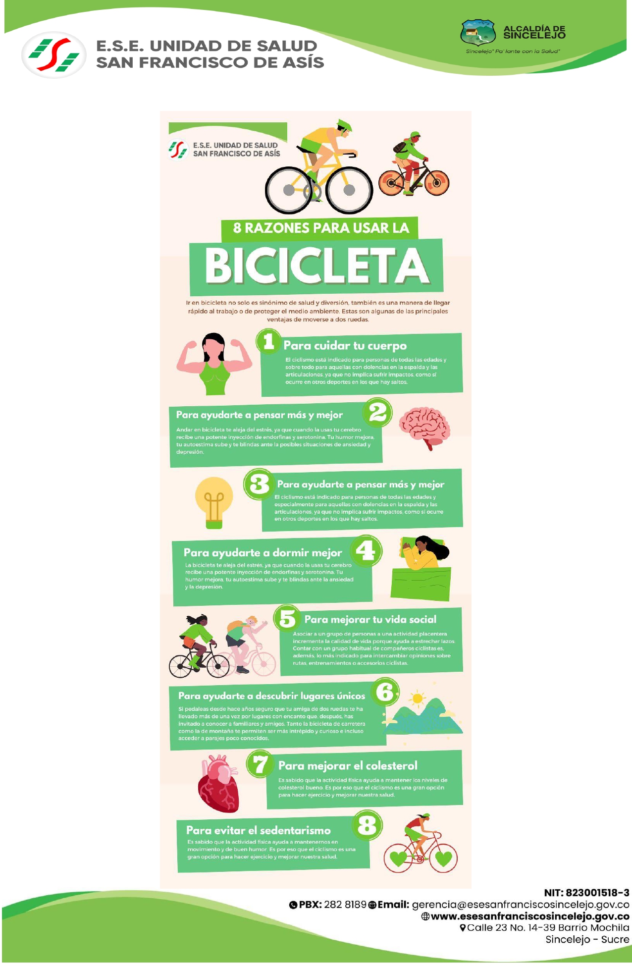 RAZONES PARA USAR LA BICICLETA COMO UN HABITO EN LA VIDA